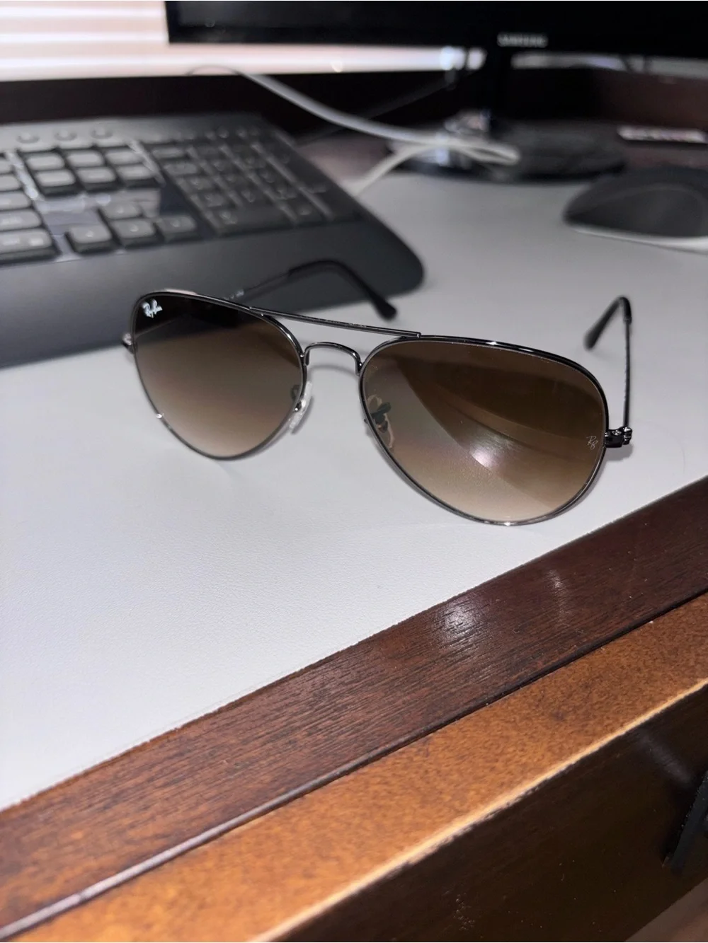 Ray-Ban Aviator Sunglasses - Brown Gradient Lenses